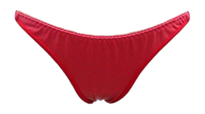 Escante Mix & Match Full Back Wetlook Bikini Thong with Elastic Sides Red One Size