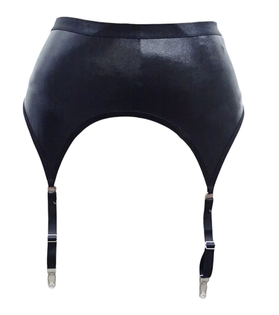 Escante Mix & Match Wetlook High Waist Garterbelt Black