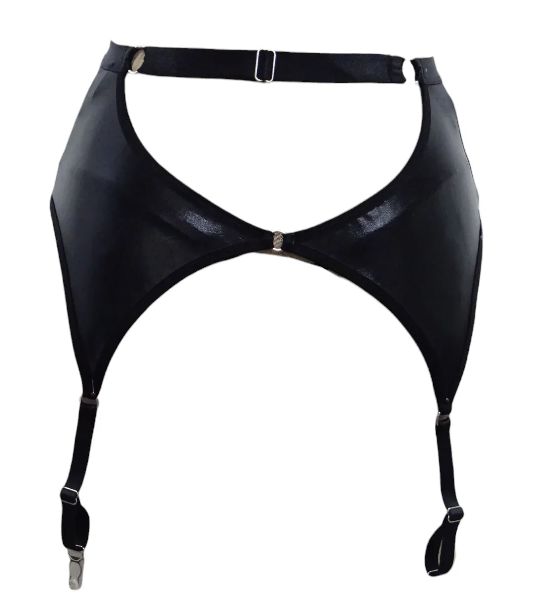 Escante Mix & Match Wetlook High Waist Garterbelt Black
