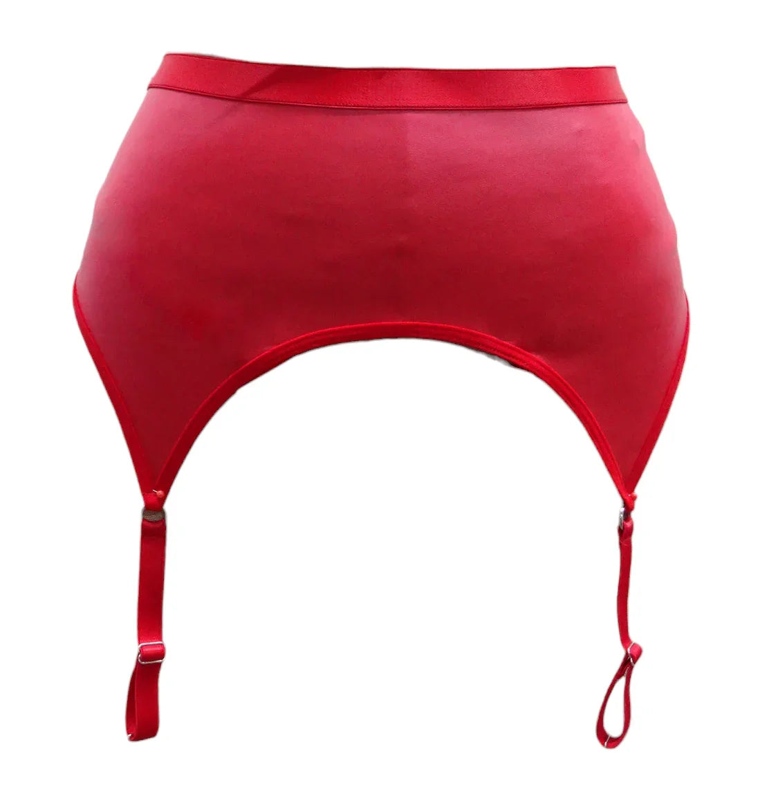 Escante Mix & Match Wetlook High Waist Garterbelt Red