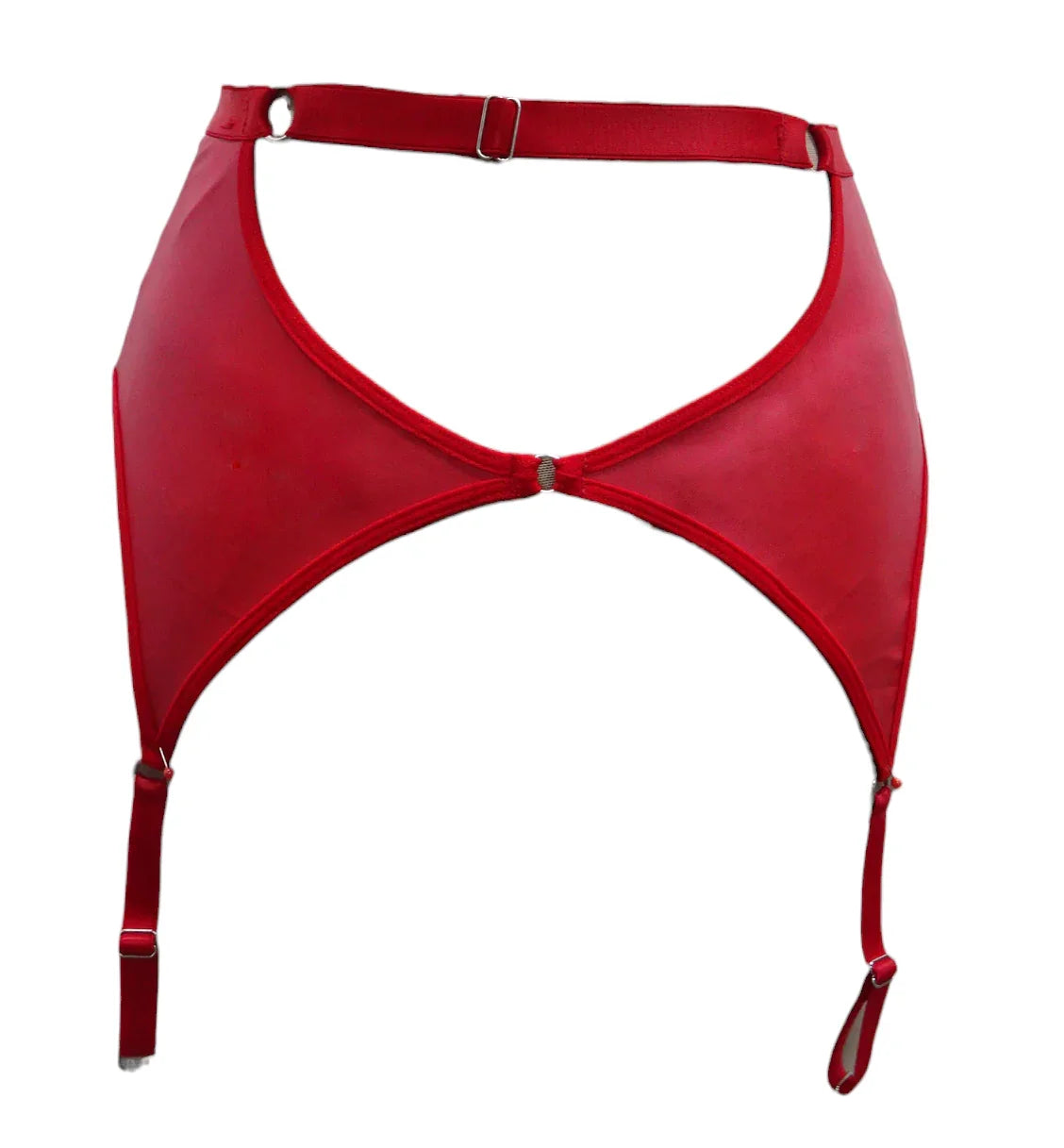 Escante Mix & Match Wetlook High Waist Garterbelt Red
