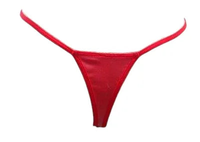 Escante Mix & Match Basic Wetlook Bikini Thong Red One Size