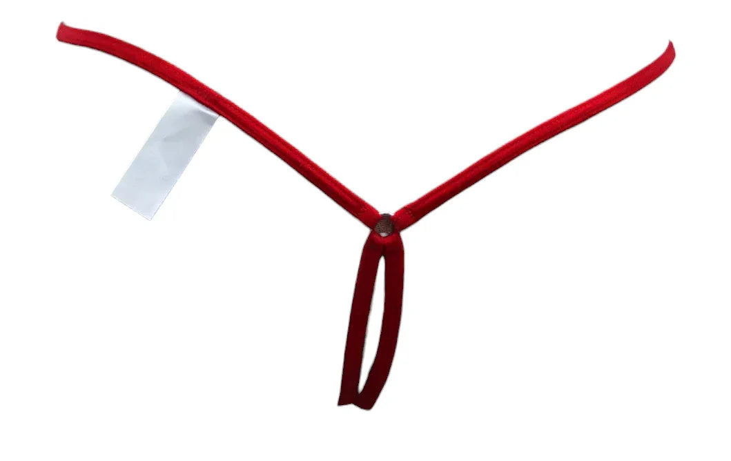 Escante Mix & Match Wetlook Open Crotch G-String Red One Size