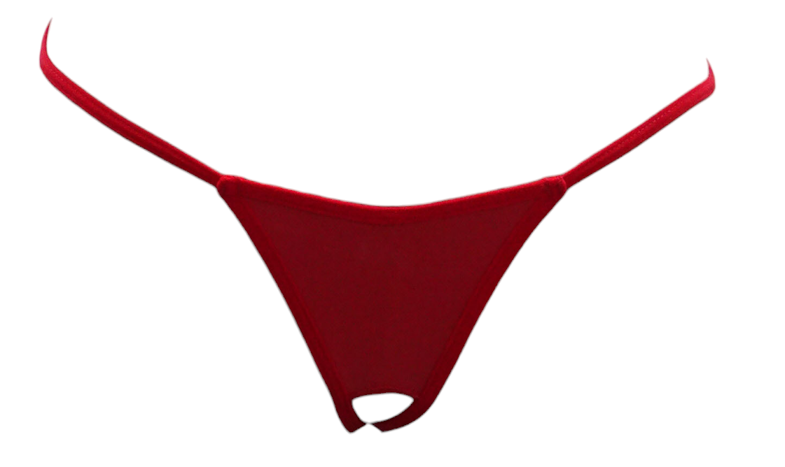 Escante Mix & Match Wetlook Open Crotch G-String Red One Size