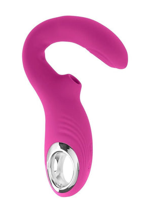 Strike a Pose Rechargeable Silicone Dual Stimulating Vibrator Red