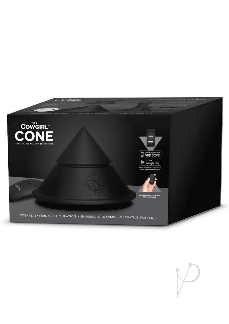 Cowgirl Cone Premium Sex Machine with Remote and App Control Black