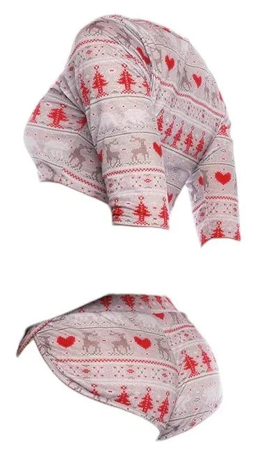 Mapale Holiday Festive 2 PC Top and Shorts Set Christmas Print