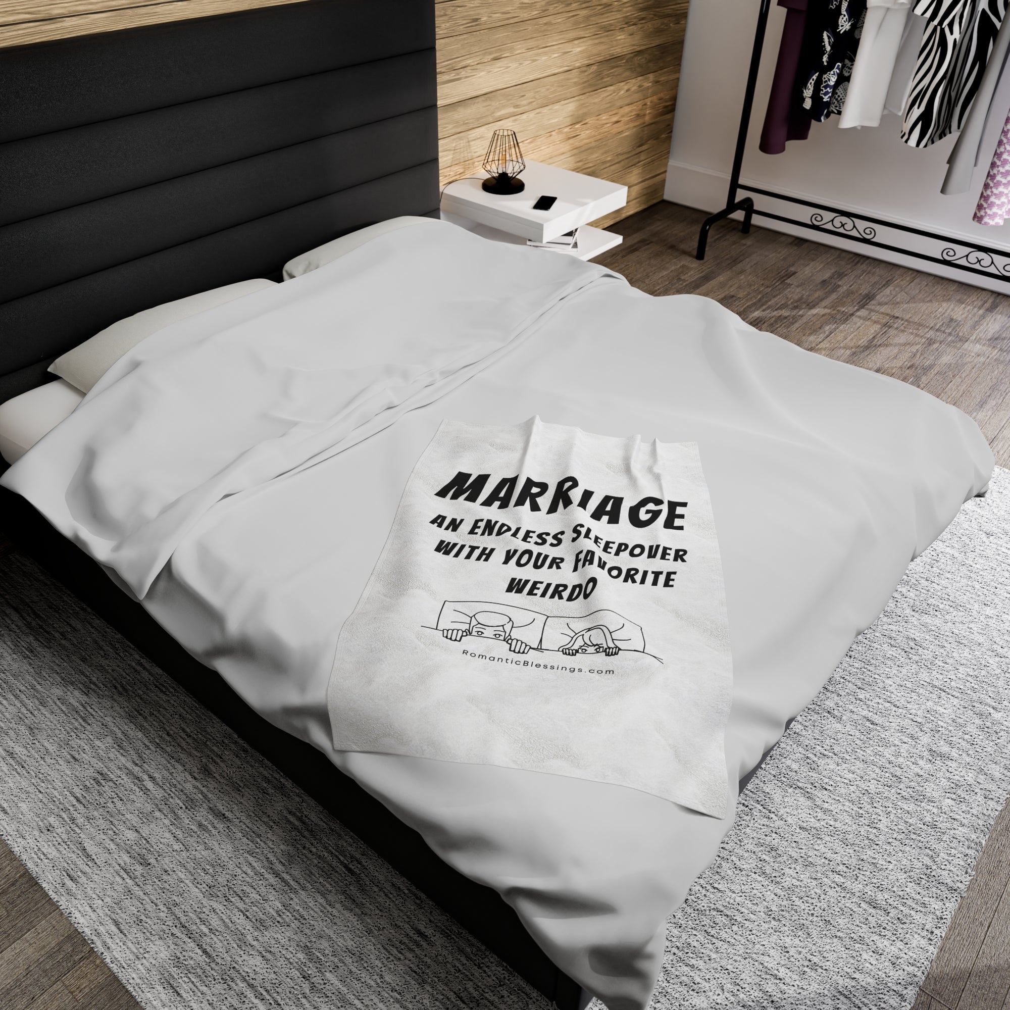 Plush Blanket with funny marriage quote