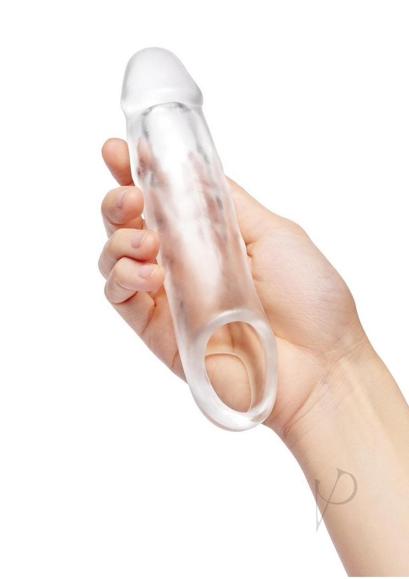 XGen Size Up Classic Clear View 1 in Penis Length & Girth Extender with Ball Loop Clear