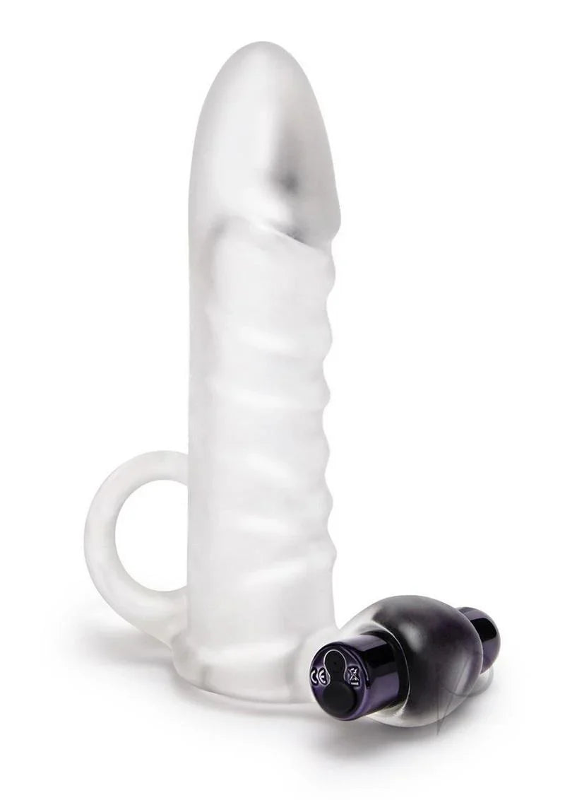 XGen Size Up Clear View 2 in Vibrating Penis Length & Girth Extender with Ball Loop Clear