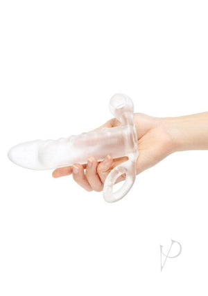 XGen Size Up Clear View 2 in Vibrating Penis Length & Girth Extender with Ball Loop Clear