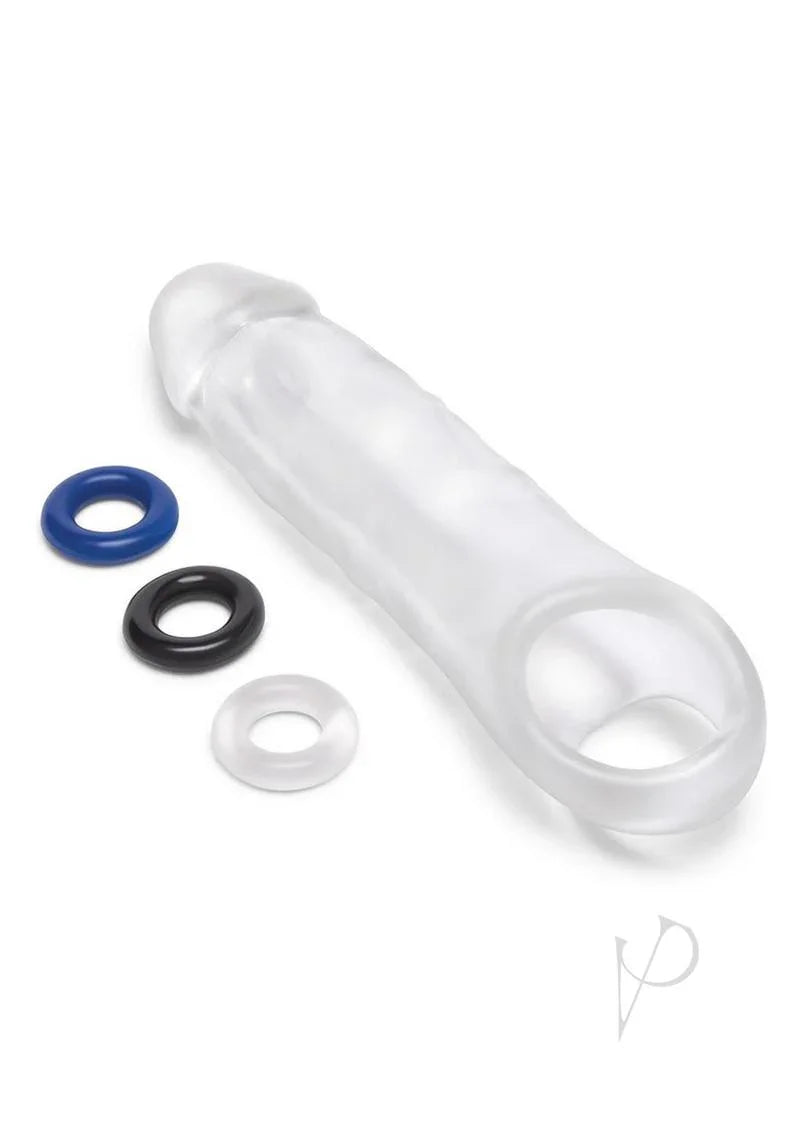 XGen Size Up Girthy Clear View 2 in Penis Length & Girth Extender with Ball Loop Clear