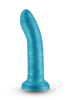 Royals Charlie Plush Silicone Curved Dildo 6 in Teal Blue