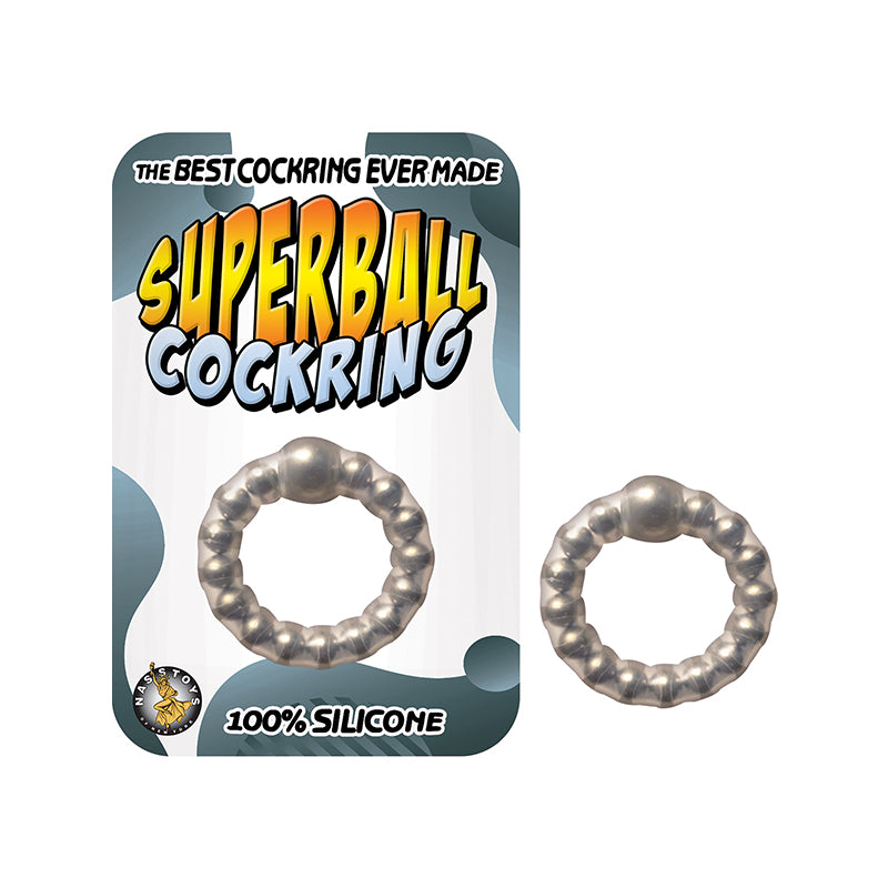 Superball Penis Ring with Please Beads Clear