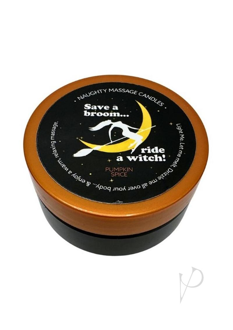 Kama Sutra Halloween Mini Massage Candle 1oz "Ride a Witch" Pumpkin Spice