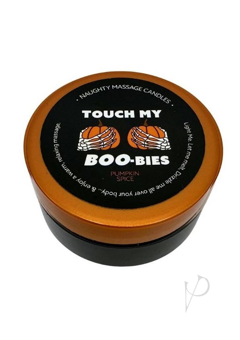 Kama Sutra Halloween Mini Massage Candle 1 oz "Touch My Boo-bies" Pumpkin Spice