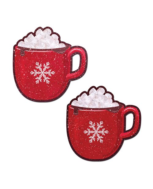 Pastease Premium Holiday Hot Cocoa Nipple Pasties Red/White