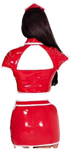 Leg Avenue 4 PC Leg Avenue Red Alert Nurse Costume Red