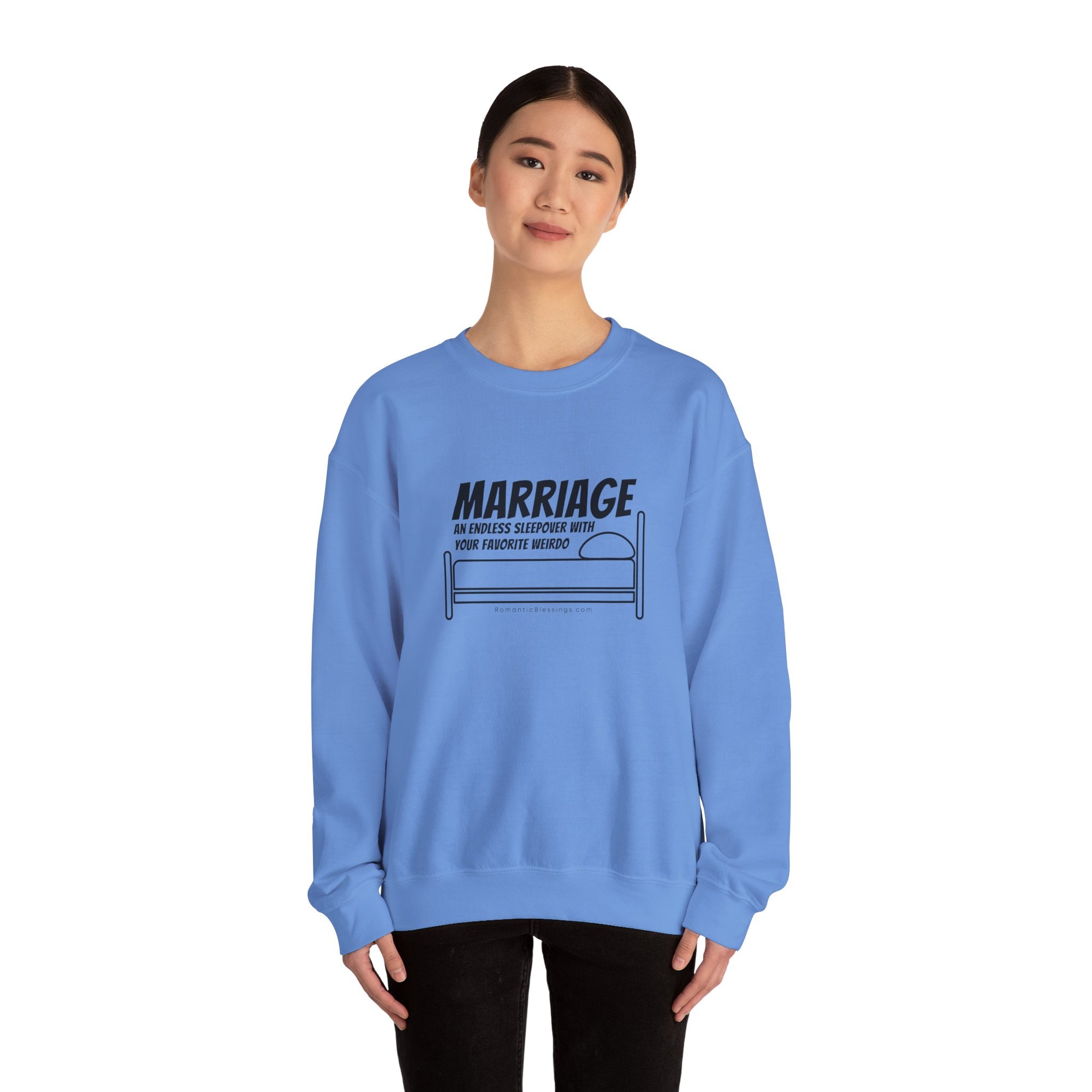 Funny Marriage Message on Crewneck Sweatshirt