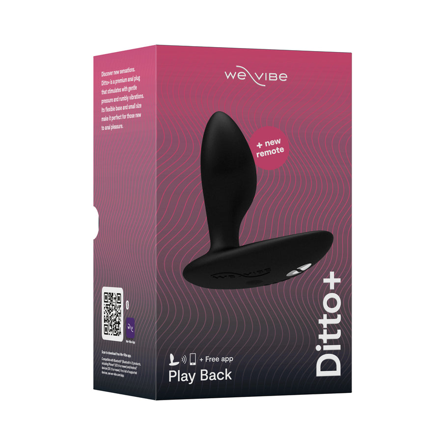 We-Vibe Ditto+ App Compatible Vibrating Rechargeable Silicone Butt Plug with Remote Control