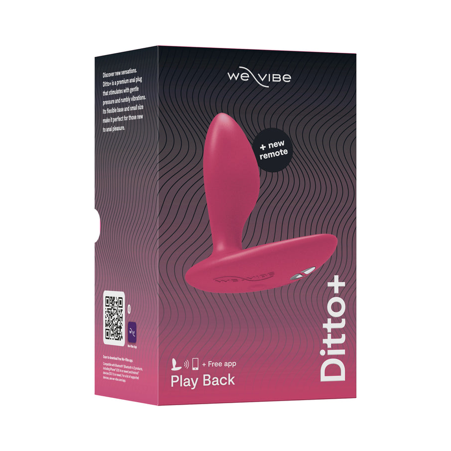 We-Vibe Ditto+ App Compatible Vibrating Rechargeable Silicone Butt Plug with Remote Control