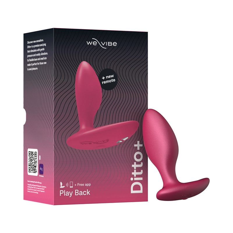 We-Vibe Ditto+ App Compatible Vibrating Rechargeable Silicone Butt Plug with Remote Control