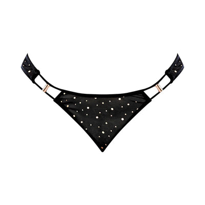 Magic Silk Glitz & Glam Tanga with Gold Dotted Sequins Black