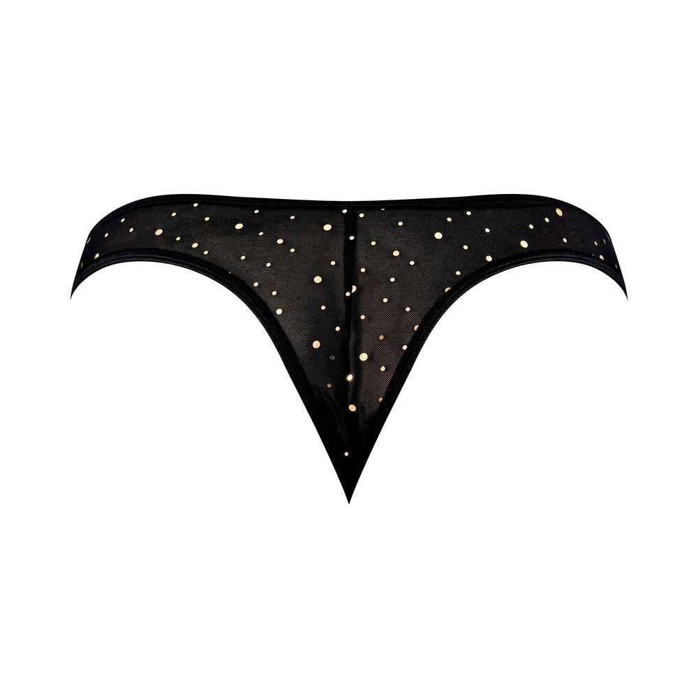 Magic Silk Glitz & Glam Tanga with Gold Dotted Sequins Black