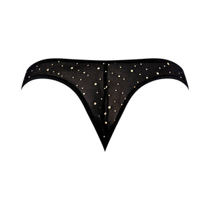 Magic Silk Glitz & Glam Tanga with Gold Dotted Sequins Black