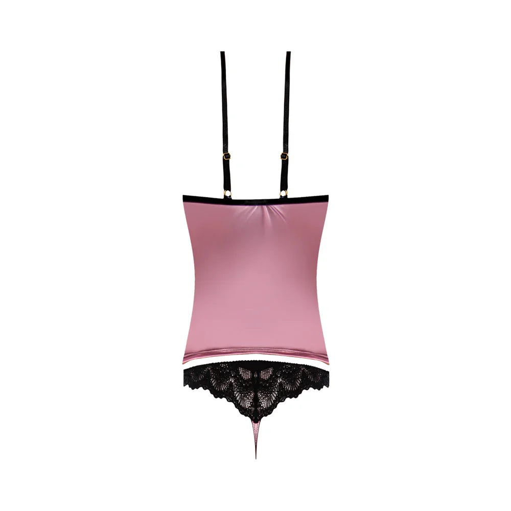 Magic Silk Sensual Desires Satin Underwire Cami & Lace Cheeky Panty Mauve