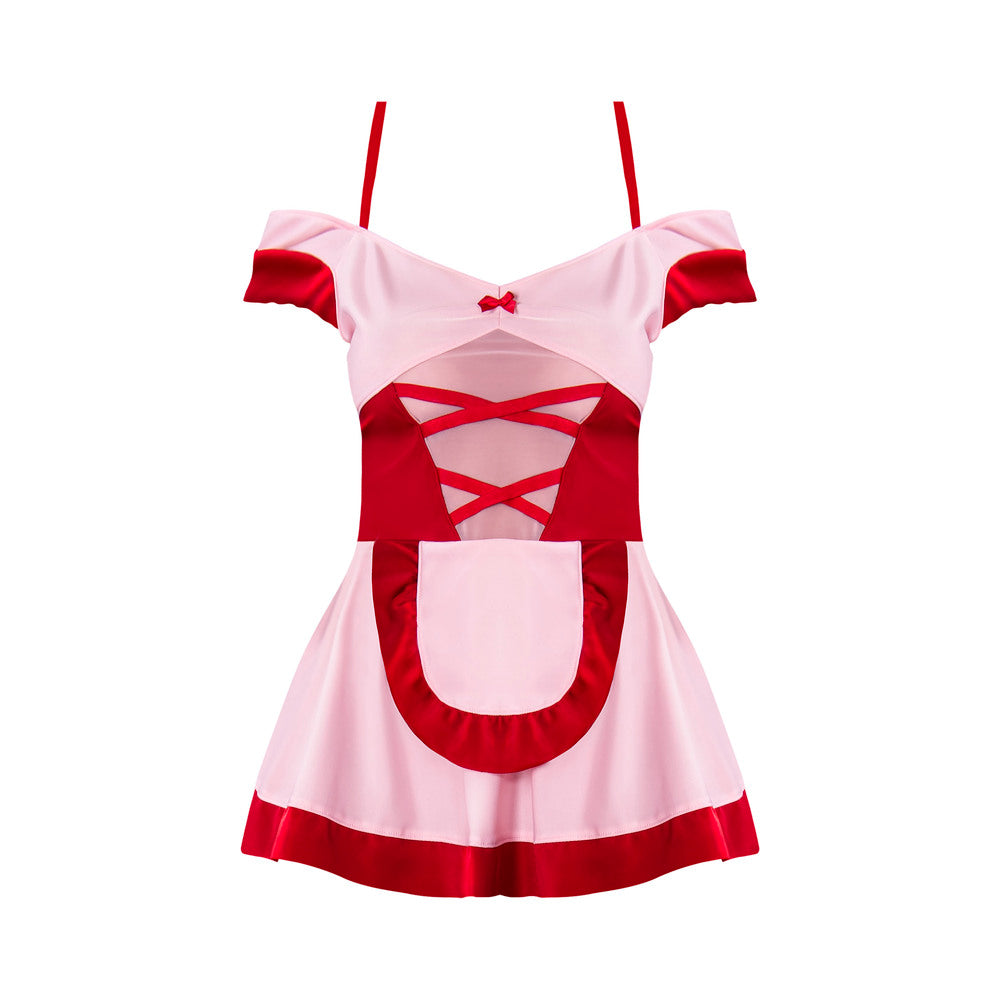 Magic Silk Dress Up Cupid Cutie Dress with Garter & G-String Costume Pink/Red