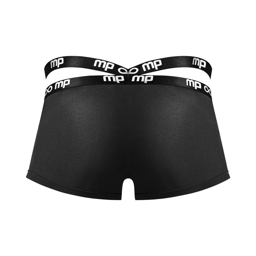 Male Power Infinite Comfort Amplifying Strappy Penis Pouch Short Black