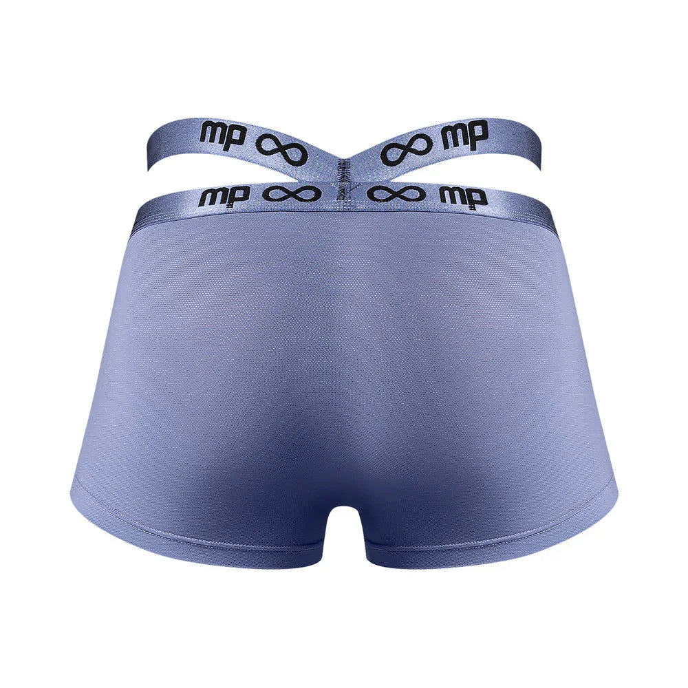 Male Power Infinite Comfort Amplifying Strappy Penis Pouch Short Periwinkle