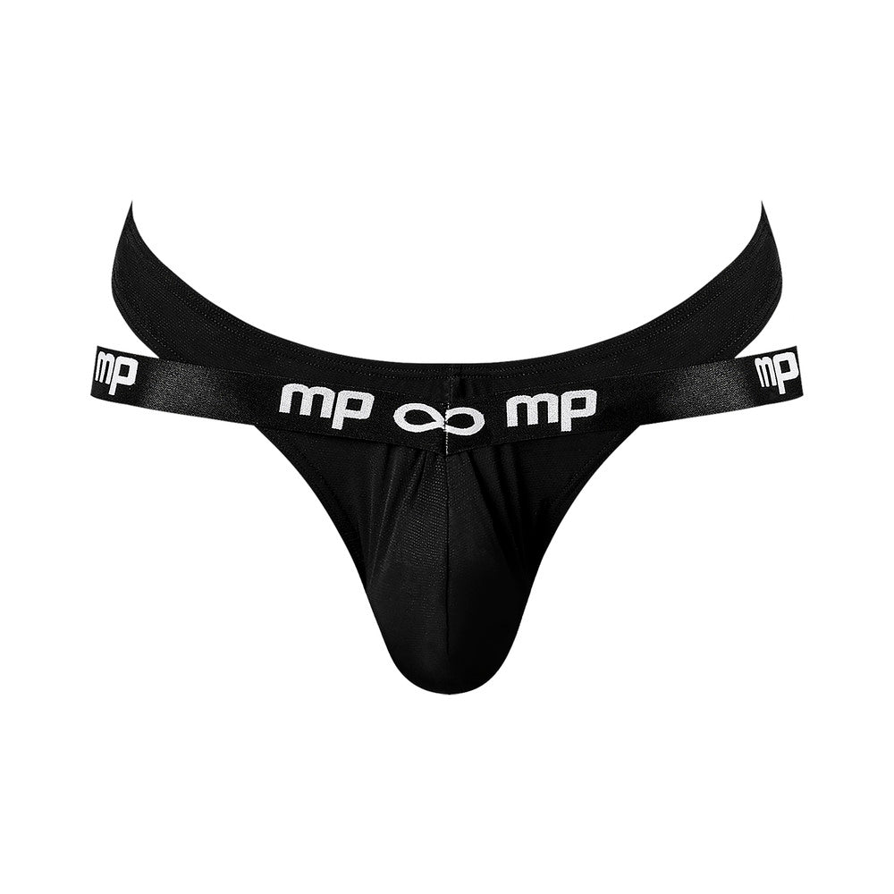 Male Power Infinite Comfort Amplifying Strappy Thong with Full Rear Exposure Black