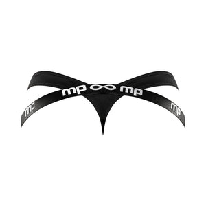 Male Power Infinite Comfort Amplifying Strappy Thong with Full Rear Exposure Black