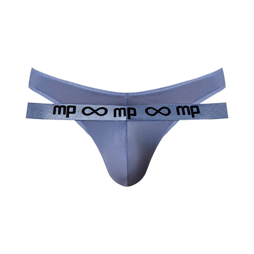 Male Power Infinite Comfort Amplifying Strappy Thong with Full Rear Exposure Periwinkle