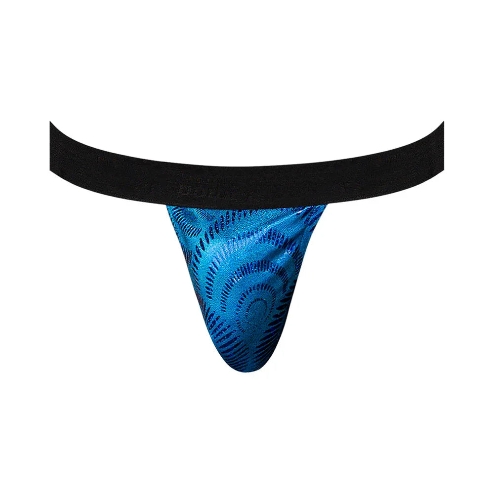Male Power KaleiDickscope Strappy Ring Jock with Full Rear Exposure Blue