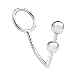 Blue Line 2 Bead Stainless Steel Anal Hook & Penis Ring