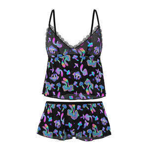 Magic Silk Hazy Dayz Cami & Short Set Mushroom Black