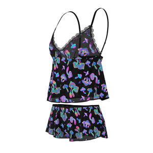 Magic Silk Hazy Dayz Cami & Short Set Mushroom Black