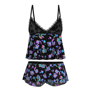 Magic Silk Hazy Dayz Cami & Short Set Mushroom Black