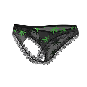 Magic Silk Hazy Dayz Crotchless Panty with Open Back Leaf Green