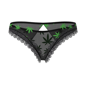 Magic Silk Hazy Dayz Crotchless Panty with Open Back Leaf Green