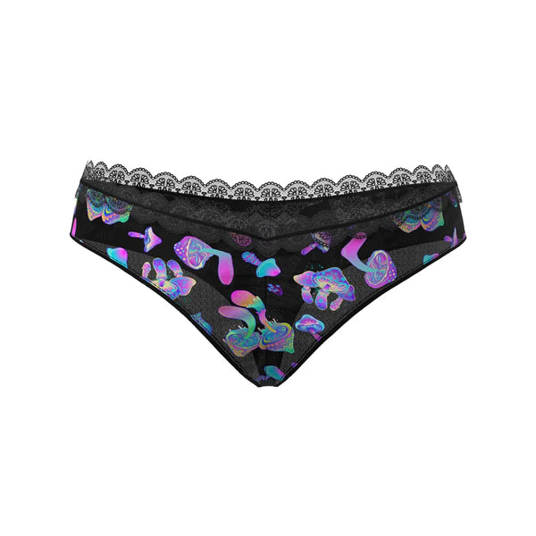 Men's Micro Thong Male Power Hazy Dayz Micro Thong - Mushroom Print Sporty Underwear - Size L/XL Mens Thong