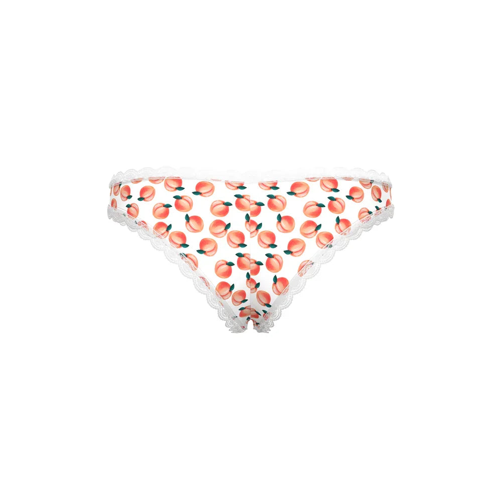 Magic Silk Sweet Treats Crotchless Boy Short with Lube Peach