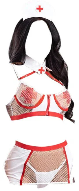 Fantasy Lingerie Play Perfect Health 5-Piece Nurse Costume Set White
