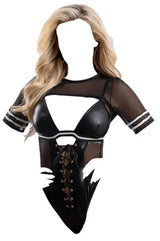 Fantasy Lingerie Play Go Deep 2-Piece Football Costume Set Black