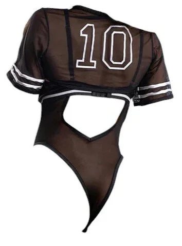 Fantasy Lingerie Play Go Deep 2-Piece Football Costume Set Black