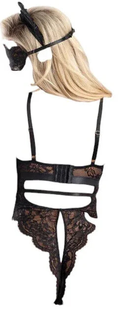 Fantasy Lingerie Play Feral For You 4-Piece Cat Costume Set Black