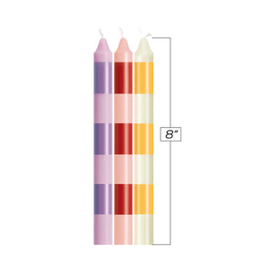 The 9's Make Me Melt Sensual Warm Drip Candles 3 pk Stripes Pastellines